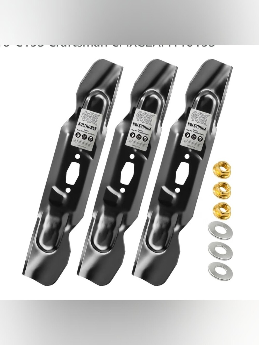 3 High Lift 50” Blades for Cub Cadet Troy Bilt Craftsman 742-05094 Washers, Nuts
